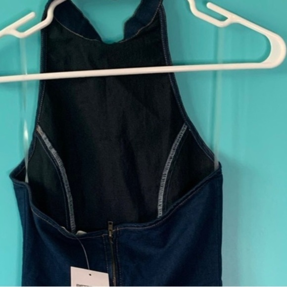 NWT Better Be Womens Denim Jean Dress Strapless Small Halter - Picture 3 of 3